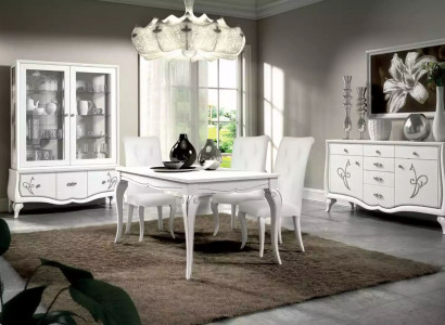 Esszimmer Set Esstisch 4 x Stühle Essgruppe Essgarnitur Sideboard 7tlg